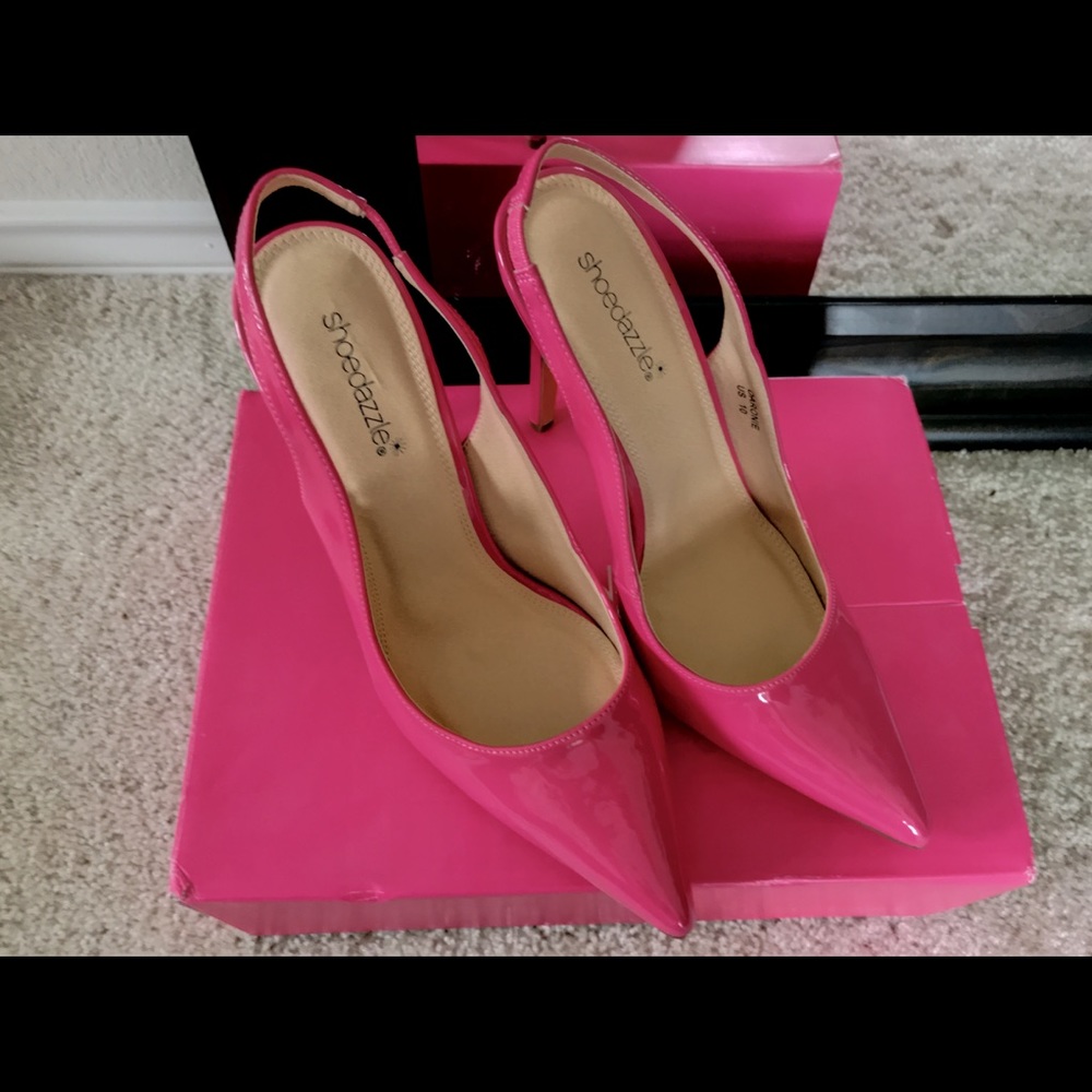 Hot pink sling backs